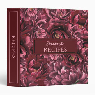 Burgundy Flower Elegance Binder