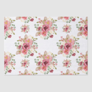 Burgundy Flower gift wrap birthday gift wrap Tissue Paper