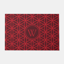 Burgundy Flower of Life - sacred geometry Monogram