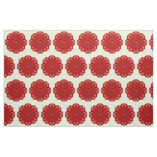 Burgundy Flower Ribbon Fabric