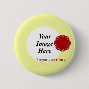 Burgundy Flower Ribbon Template by Kenneth Yoncich 2 Inch Round Button