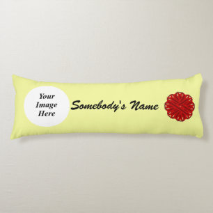 Burgundy Flower Ribbon Template by Kenneth Yoncich Body Pillow