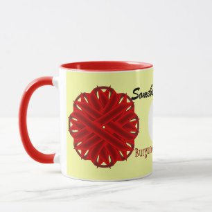 Burgundy Flower Ribbon Template by Kenneth Yoncich Mug