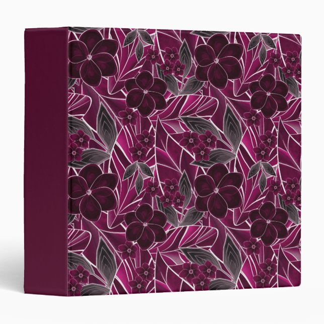 Burgundy flowers. binder (Front/Spine)