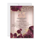 Burgundy Flowers Glitter Rose Gold 65th Birthday  