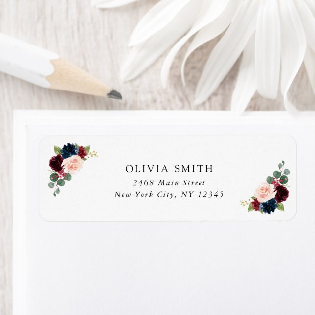 Burgundy Flowers, Navy Flowers, Bridal Shower (Insitu)