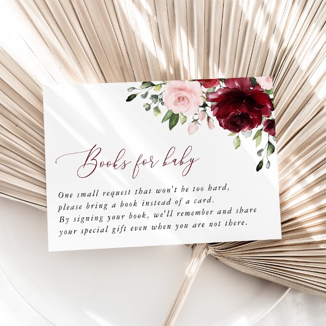 Burgundy Flowers, Pink Flowers, Books For Baby Enclosure Card (Creator Uploaded)