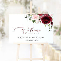Burgundy Flowers, Pink Flowers, Wedding Welcome