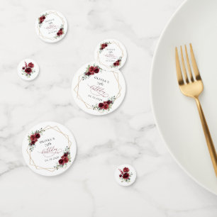 Burgundy Flowers, Red Flowers, Boho, Birthday Confetti