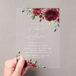 Burgundy Flowers, Red Flowers, Greenery, Sweet 16 Acrylic Invitations<br><div class="desc">Invite friends and family in style and set the tone for your special day with this charming birthday invitation. Design features burgundy watercolor flowers and greenery.</div>