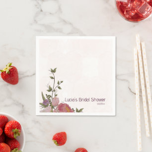 Burgundy Forest floral Bridal Shower Napkin