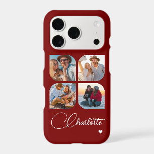 Burgundy Four Photo Personalized Name Gift