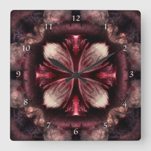 Burgundy Fractal Clock