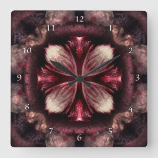 Burgundy Fractal Clock
