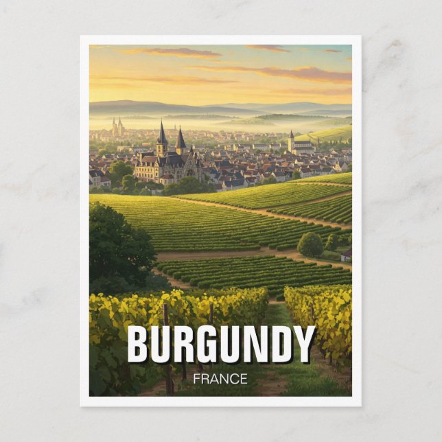 Burgundy France Travel Postcard (Front)