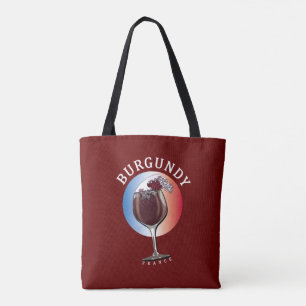 Burgundy French Wine Tote Bag