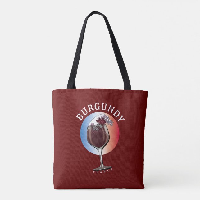 Burgundy French Wine Tote Bag (Back)