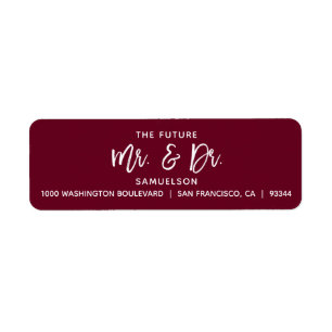 BURGUNDY Future M. & Dr Mariage Adresse de retour