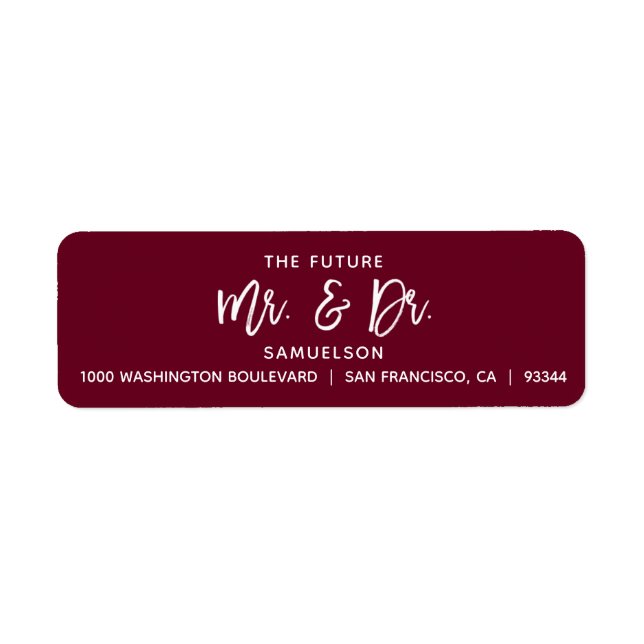 BURGUNDY Future M. & Dr Mariage Adresse de retour (Devant)