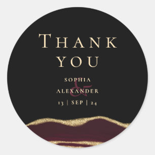 Burgundy gemstone  classic round sticker