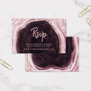 Burgundy Geode Agate Website RSVP Insert Cards