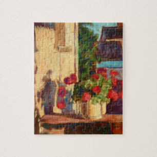 Burgundy Geraniums Jigsaw Puzzle