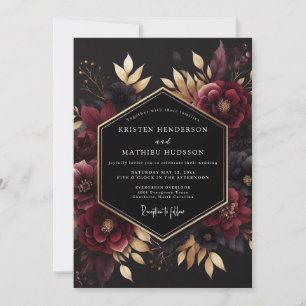Burgundy Gilded Noir Wedding Invitation