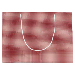 Burgundy Gingham-GIFT BAG L