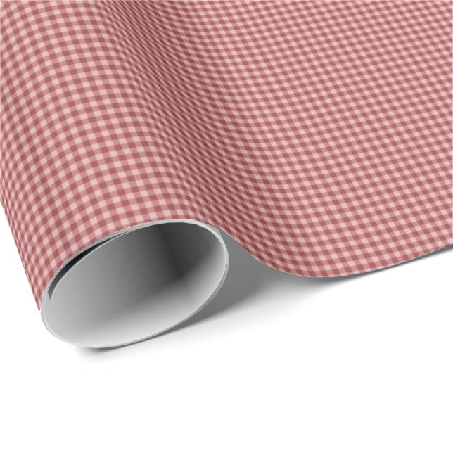 Burgundy Gingham-GIFT WRAPPING PAPER (Roll Corner)