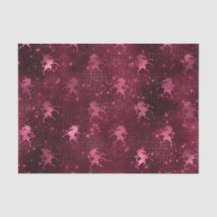 Burgundy Glam Foil Glitter Sequins Unicorn Tissue Paper