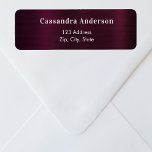 Burgundy glamourous return address<br><div class="desc">A burgundy metallic looking background. Personalize and add your name and address. Perfect for a wedding,  bridal shower,  baby shower or birthday party invitations.</div>