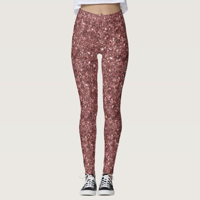 Burgundy Glitter Leggings (Front)
