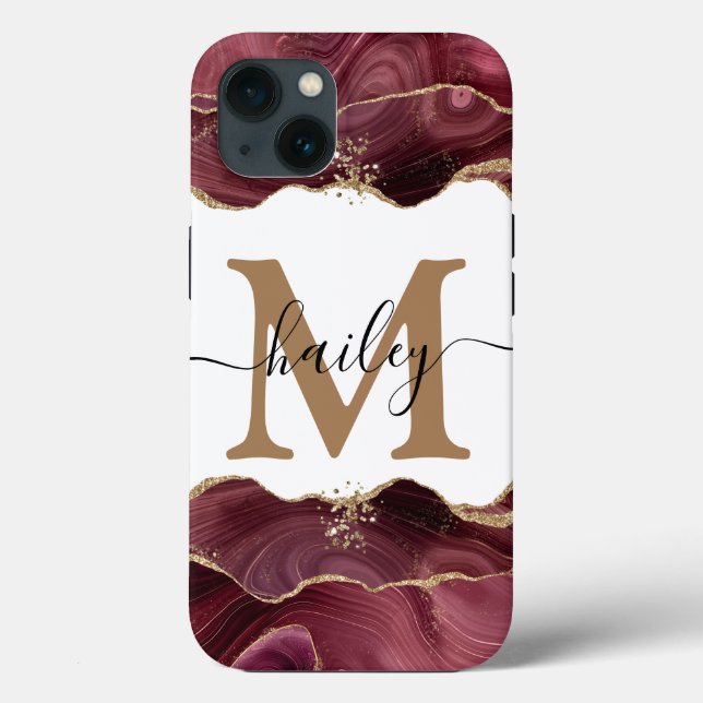burgundy glitter marble  Case-Mate iPhone case (Back)