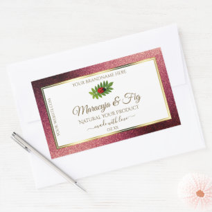 Burgundy Glitter White Product Labels Cute Ladybug