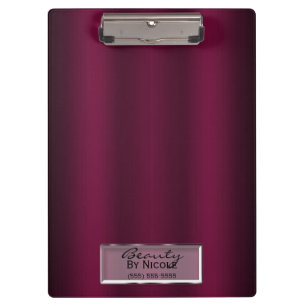 Burgundy Gloss Shine Elegant Glam Personalized Clipboard