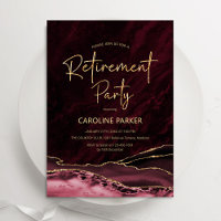 Burgundy Gold Agate Retirement Party