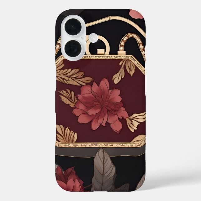 Burgundy Gold AI art  Case-Mate iPhone Case (Back)