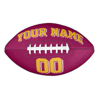 BURGUNDY GOLD AND WHITE Custom Football