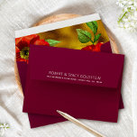 Burgundy Gold Bat Mitzvah Floral Watercolor Modern<br><div class="desc">Open up this burgundy envelope and you’ll find a surprise, graphic visual of a red floral watercolor against a background of gold faux foil. The outside back flap boasts a white, modern san serif typeface for the custom, pre-addressed, return address. Celebrate this milestone of your favourite Bat Mitzvah whenever you...</div>