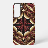 Burgundy Gold Black Damask Flower