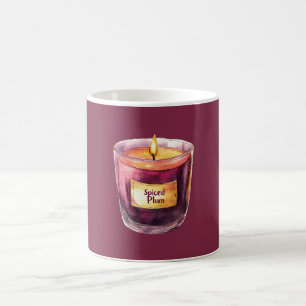 Burgundy Gold Candle Coffee Mug