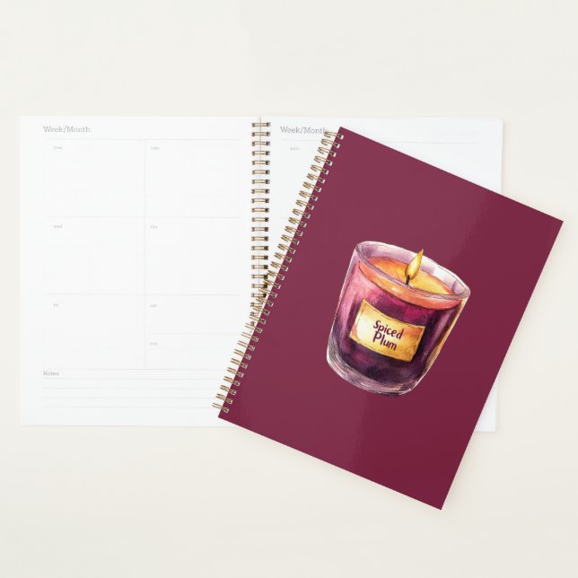 Burgundy Gold Candle Planner (Display)