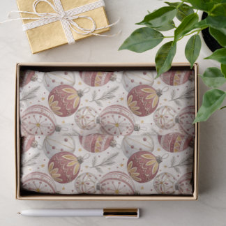 Burgundy Gold Christmas Ornaments Tissue Paper