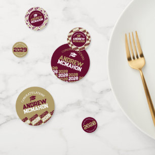 Burgundy Gold Class of ANY YEAR Personalized Party Confetti