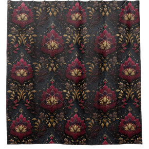 Burgundy Gold Damask Elegance