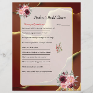🤵 Burgundy Gold Elegant Inky Abstract Wedding
