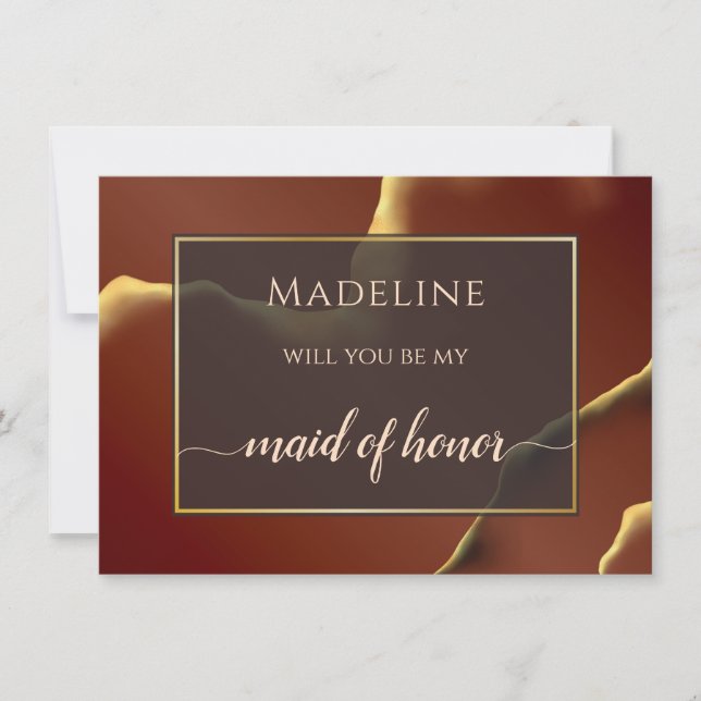 🤵 Burgundy Gold Elegant Inky Abstract Wedding   (Front)