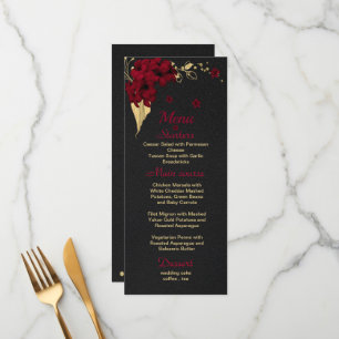 burgundy gold floral black menu