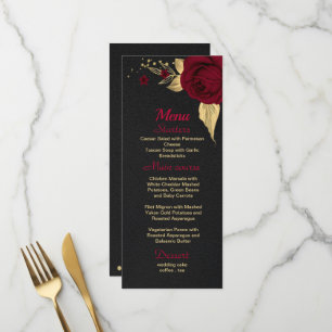 burgundy gold floral black  menu