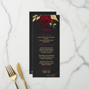burgundy gold floral black  menu